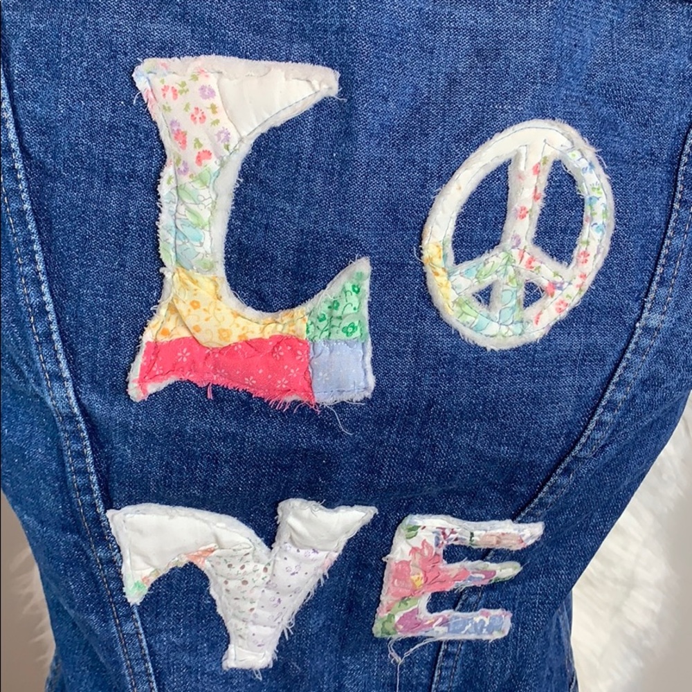 Riley •• Vintage Maverick LOVE vest denim jacket - Picture 2 of 8